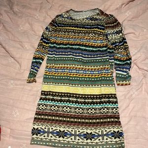 LS Print sweater dress